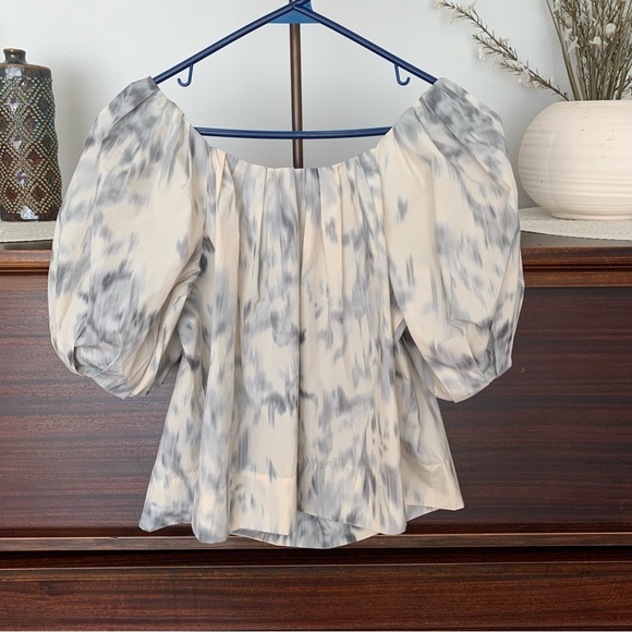 Rebecca Taylor NWT Whisper Rose Tulip Sleeve Top, Size 4 - Picture 6 of 13